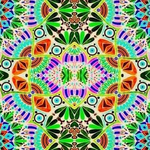 mandala peint en couleurs vives