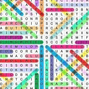 Word Search - Craft and Sewing Notions - Retro Printing