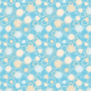 soft fluffy dandelions on blue by rysunki_malunki
