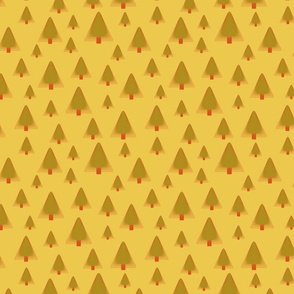 spruce forest on yellow by rysunki_malunki