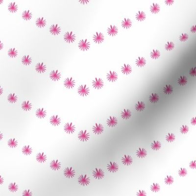 pink floral stars chevron on white by rysunki_malunki