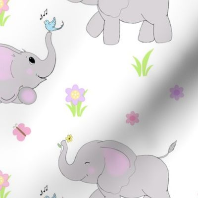 Elephant Safari Girl Nursery