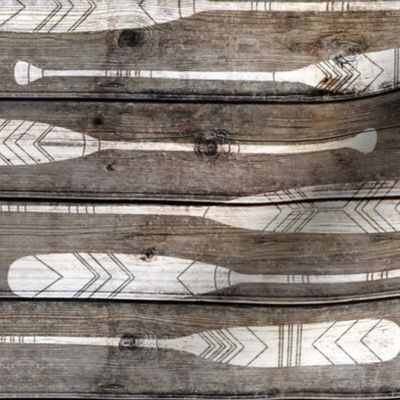 Oars on barnwood - large scale