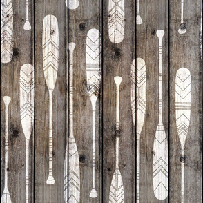 Oars on Barnwood Rotated - extra large scale