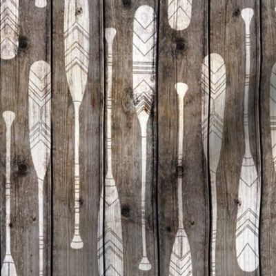 Oars on Barnwood Rotated - large scale