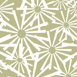 Abstract Floral Geometrics Green