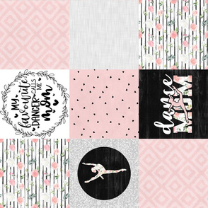 Dance Mom//Pink - Wholecloth Cheater Quilt - Rotated