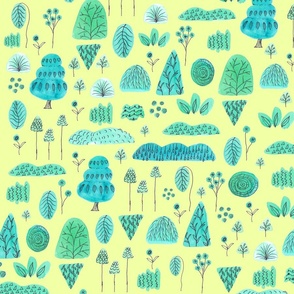 Tree Doodles Fabric, Wallpaper and Home Decor | Spoonflower