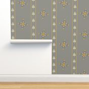 Berry Flower Stripe - Golden Gray