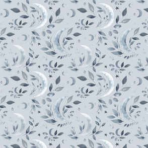 Luna Floral in Silver Gray - Small