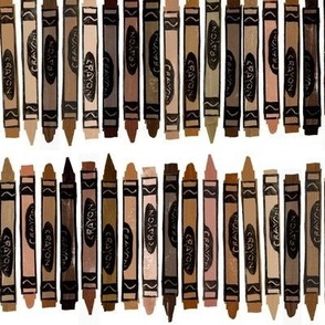 rows of rubberstamped crayons - skin tones