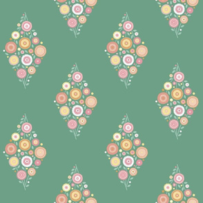 floral diamond in spring colors