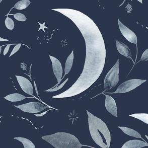 Luna Floral in Navy Night - Jumbo