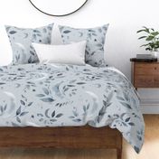 Luna Floral in Silver Gray - Jumbo