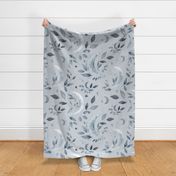 Luna Floral in Silver Gray - Jumbo