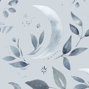 Luna Floral in Silver Gray - Jumbo