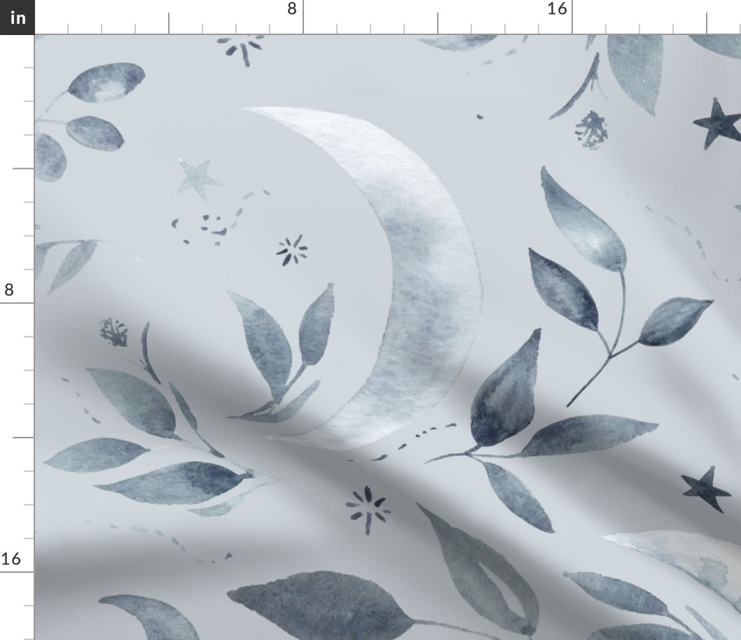 Luna Floral in Silver Gray - Jumbo