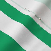 Large Jade Green Awning Stripe Pattern Vertical in White