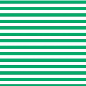 Jade Green Bengal Stripe Pattern Horizontal in White