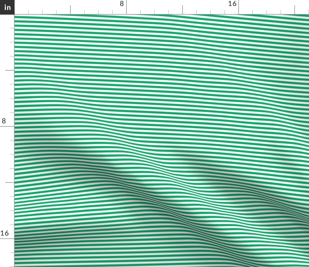 Small Jade Green Bengal Stripe Pattern Horizontal in White