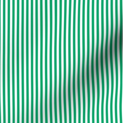 Small Jade Green Bengal Stripe Pattern Vertical in White