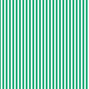 Small Jade Green Bengal Stripe Pattern Vertical in White