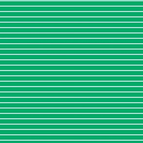 Small Jade Green Pin Stripe Pattern Horizontal in White