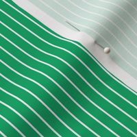 Small Jade Green Pin Stripe Pattern Vertical in White