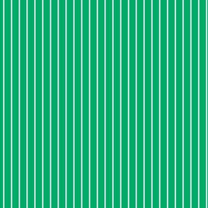 Small Jade Green Pin Stripe Pattern Vertical in White