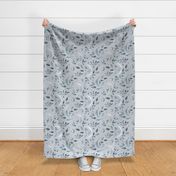 Luna Floral in Silver Gray - Large