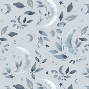 Luna Floral in Silver Gray - Large