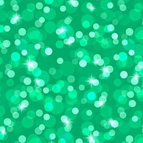 Sparkly Bokeh Pattern - Jade Green Color