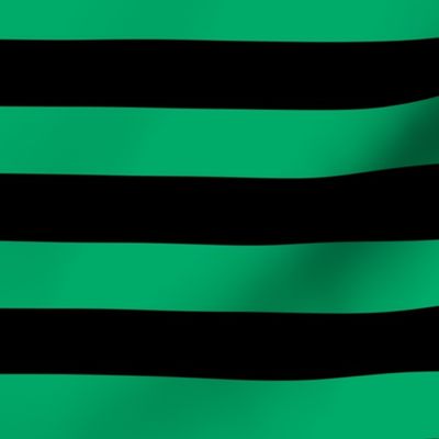 Large Jade Green Awning Stripe Pattern Horizontal in Black