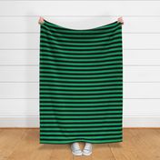 Large Jade Green Awning Stripe Pattern Horizontal in Black