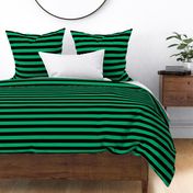 Large Jade Green Awning Stripe Pattern Horizontal in Black