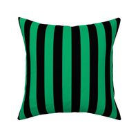 Large Jade Green Awning Stripe Pattern Vertical in Black