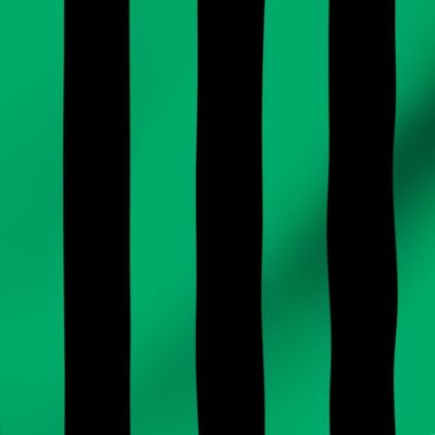 Large Jade Green Awning Stripe Pattern Vertical in Black