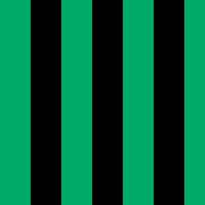 Large Jade Green Awning Stripe Pattern Vertical in Black