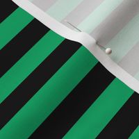 Jade Green Awning Stripe Pattern Horizontal in Black