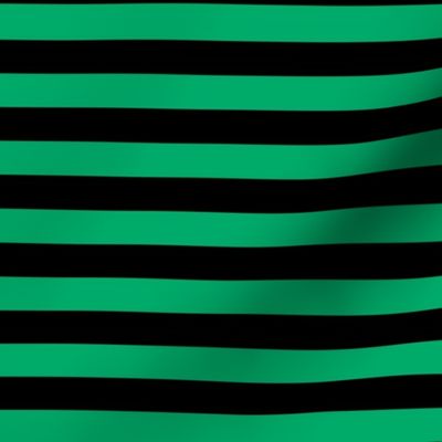 Jade Green Awning Stripe Pattern Horizontal in Black