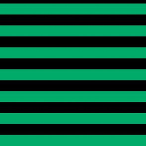 Jade Green Awning Stripe Pattern Horizontal in Black