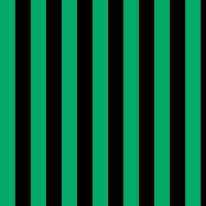 Jade Green Awning Stripe Pattern Vertical in Black