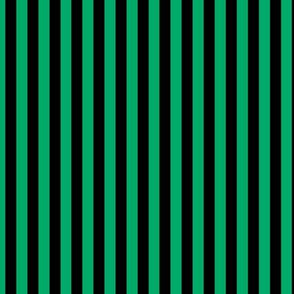 Jade Green Bengal Stripe Pattern Vertical in Black