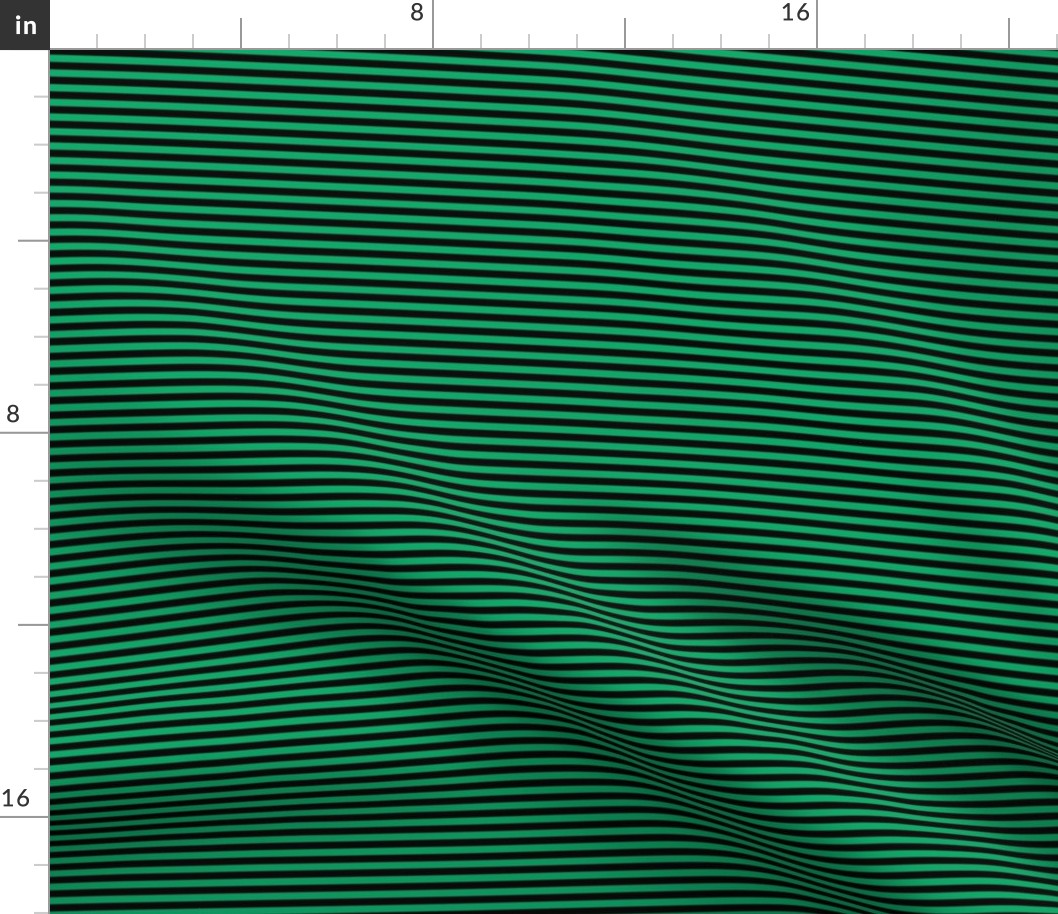 Small Jade Green Bengal Stripe Pattern Horizontal in Black