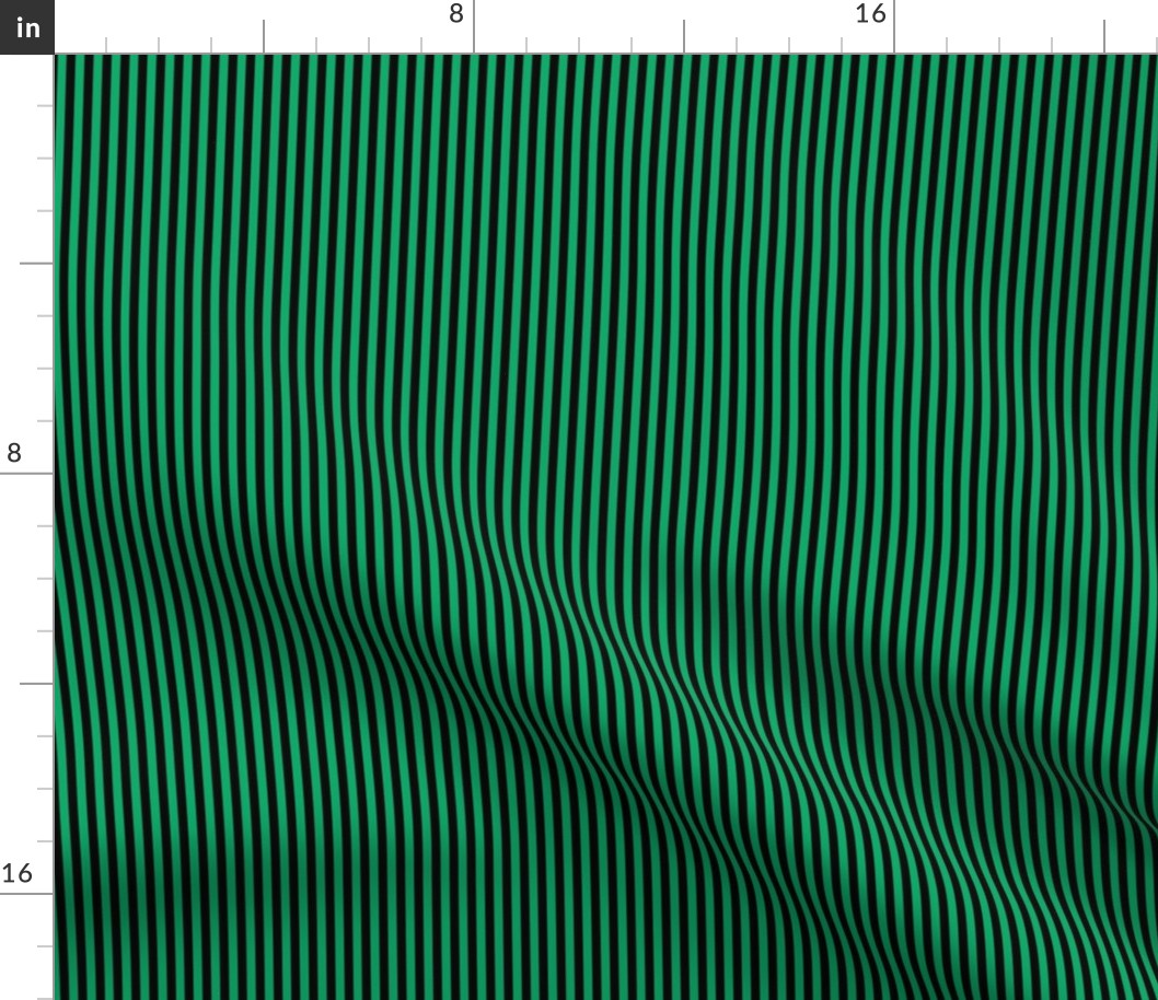 Small Jade Green Bengal Stripe Pattern Vertical in Black