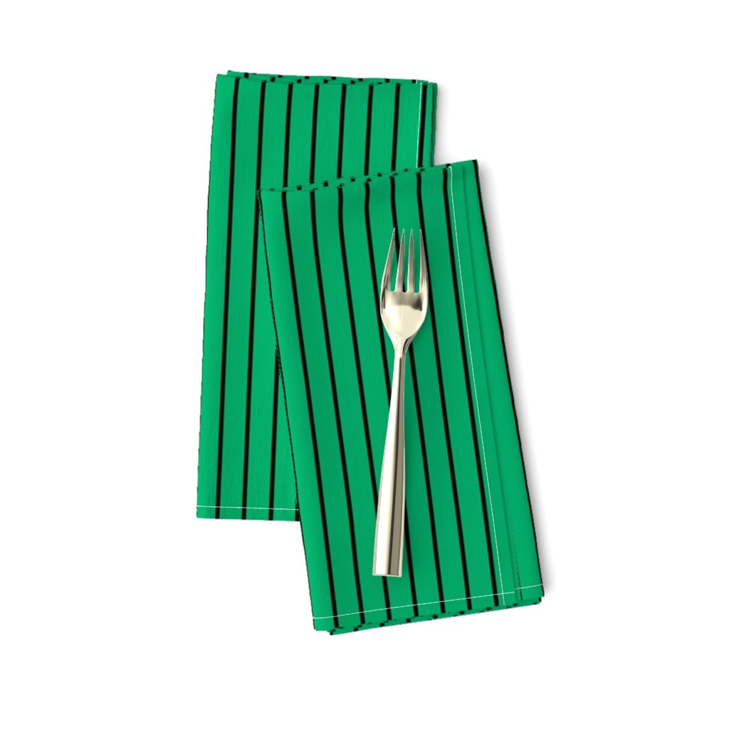 Jade Green Pin Stripe Pattern Vertical in Black