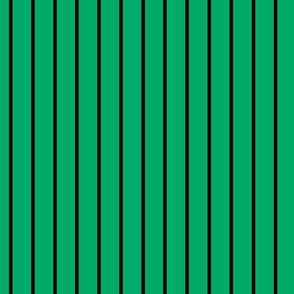 Jade Green Pin Stripe Pattern Vertical in Black