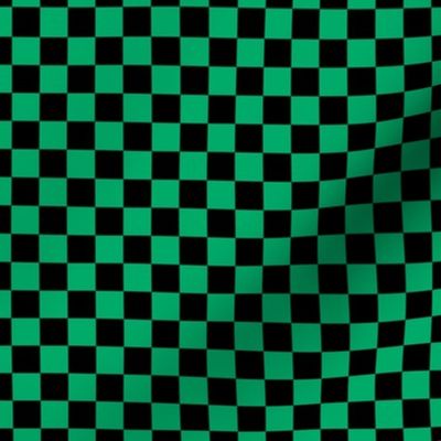 Checker Pattern - Jade Green and Black