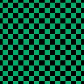 Checker Pattern - Jade Green and Black