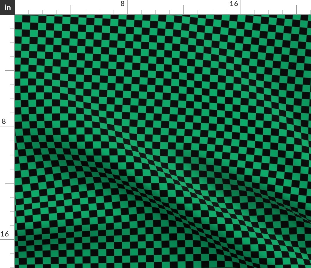 Checker Pattern - Jade Green and Black